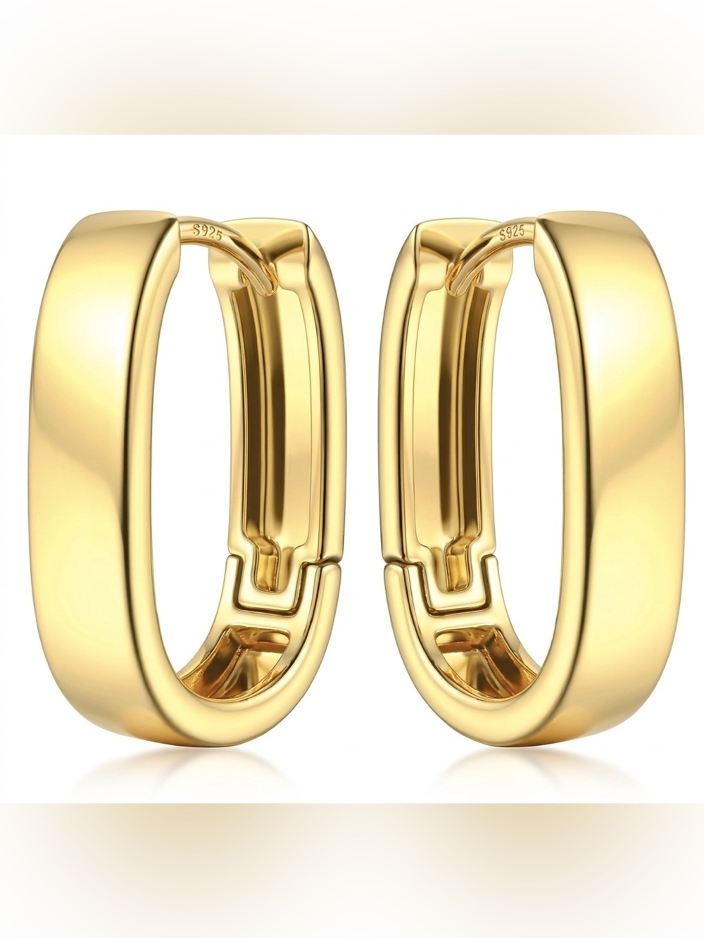 ⭐️FINAL PRICE #65 Sterling Silver Gold Huggie Hoop Earrings - 12mm-14mm
